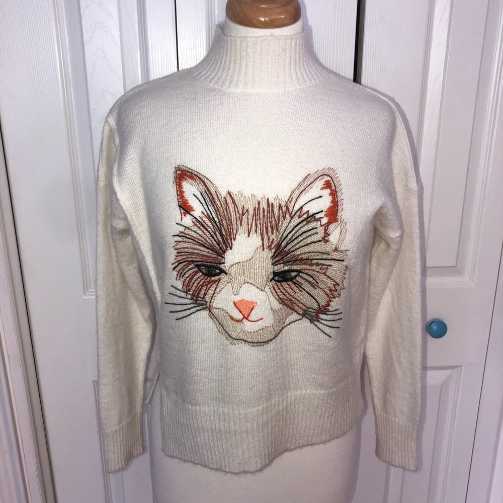 Moth Anthropologie kitty cat sweater